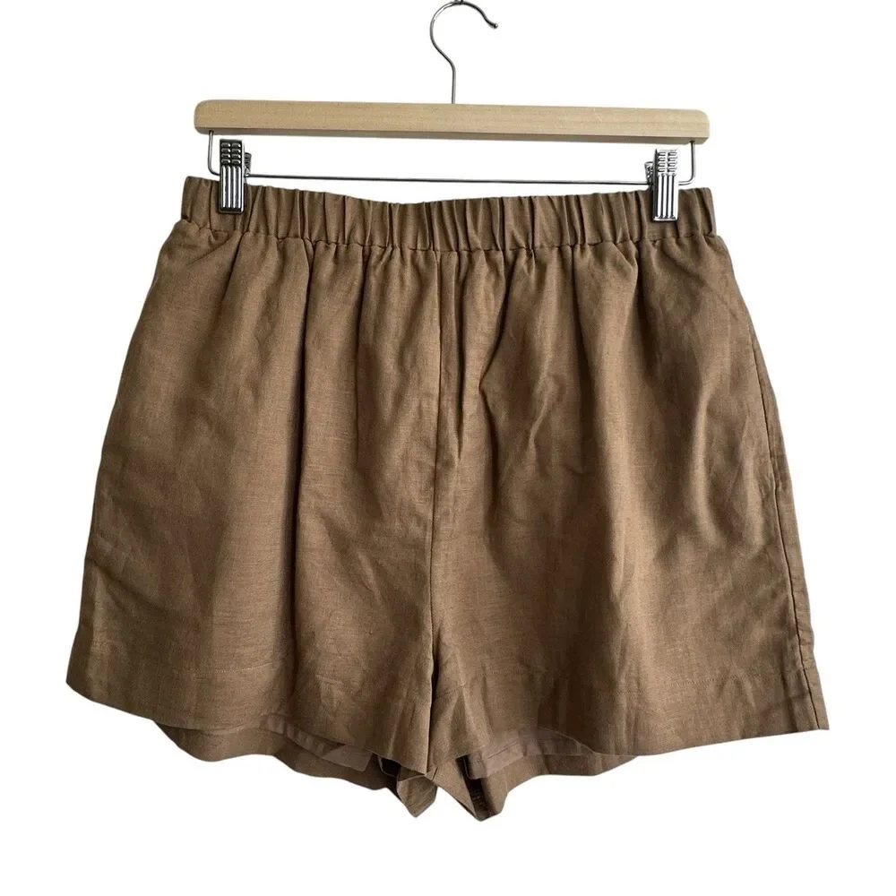 Tuckernuck x Studio McGee Augusta Shorts Sz M Linen Cotton Mocha NEW
